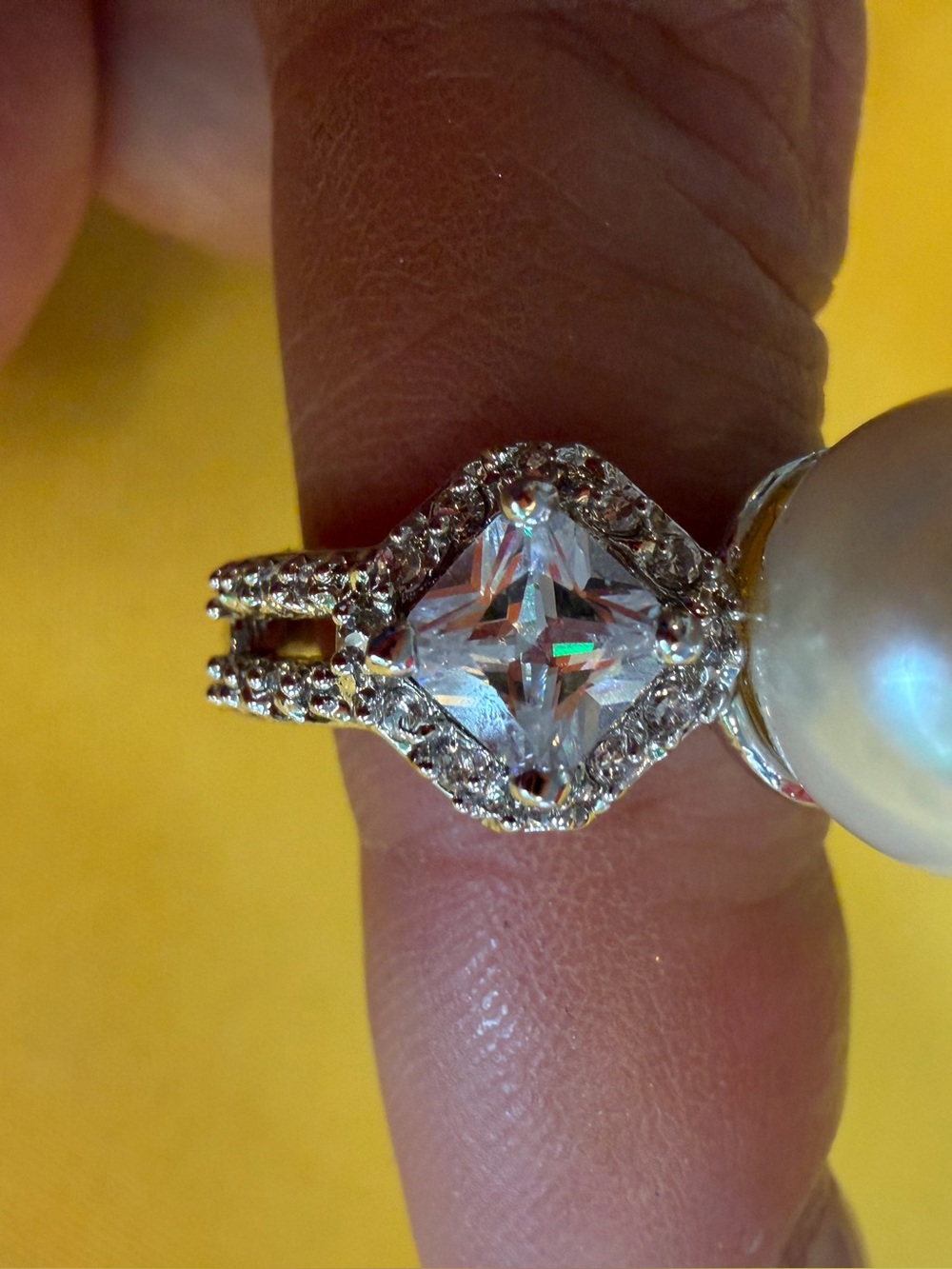 Park Lane Pearl Crystal Ring Size 7 - Picture 3 of 3